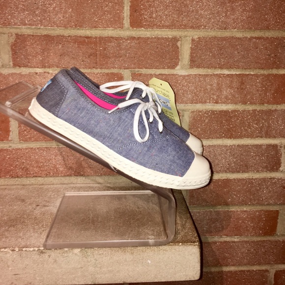 Toms youth denim lace up size 5Y casual comfort - Picture 4 of 7